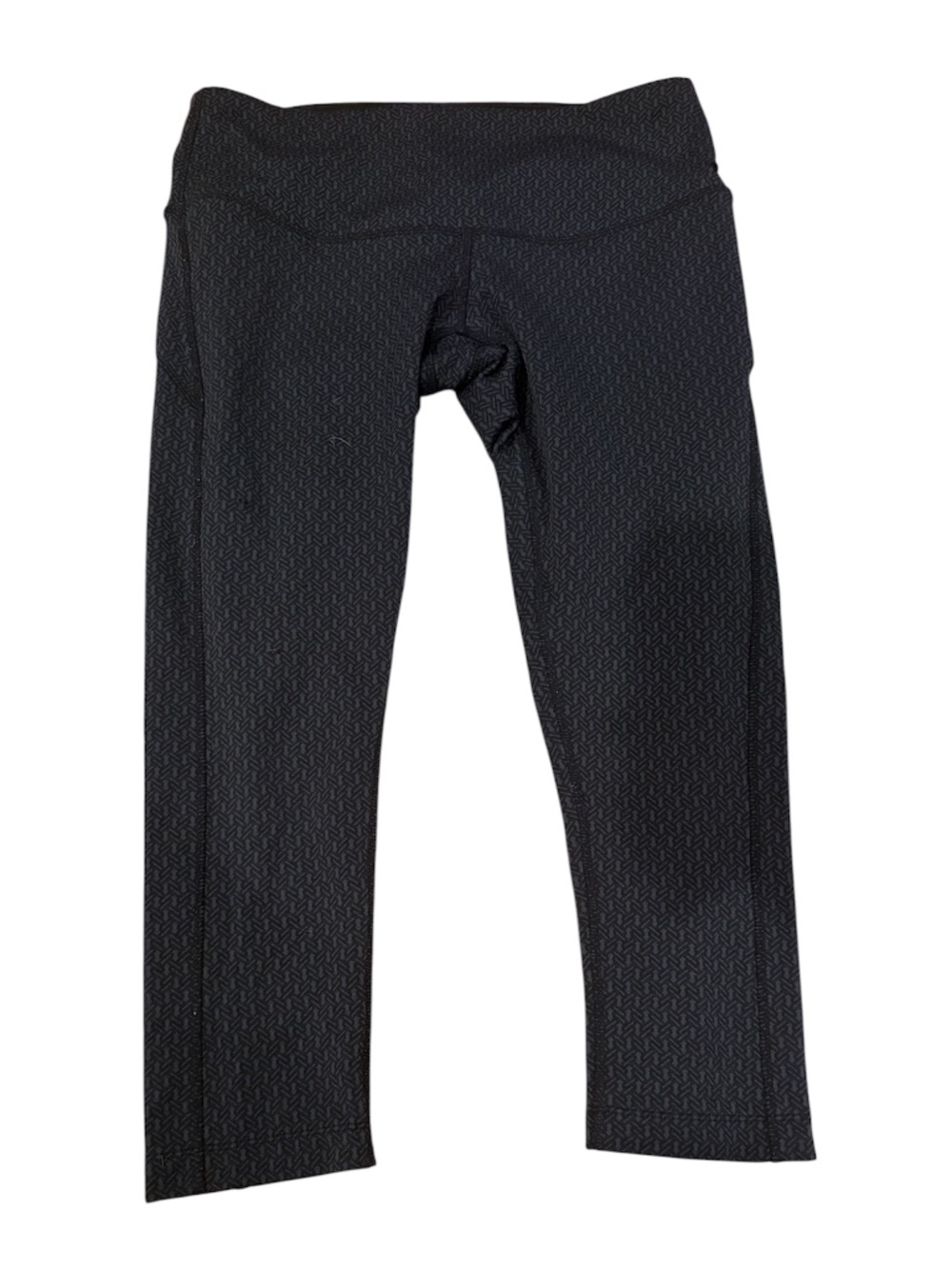 Patterned Black Capri Leggings | Size Medium